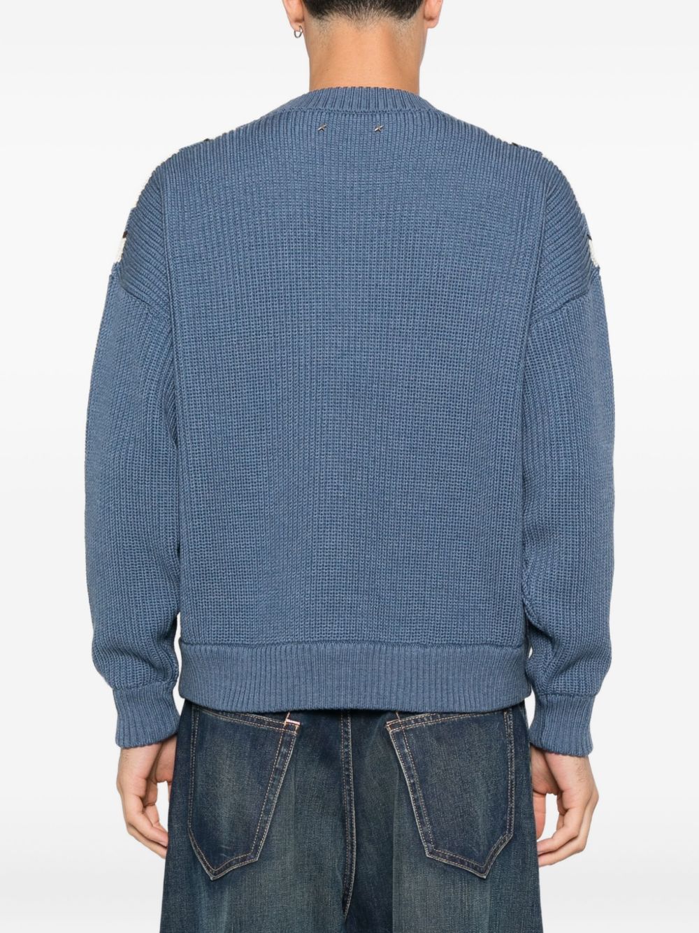 Maglione in lana con scollo a V in blu Golden goose - uomo 
