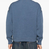 Maglione in lana con scollo a V in blu Golden goose - uomo 