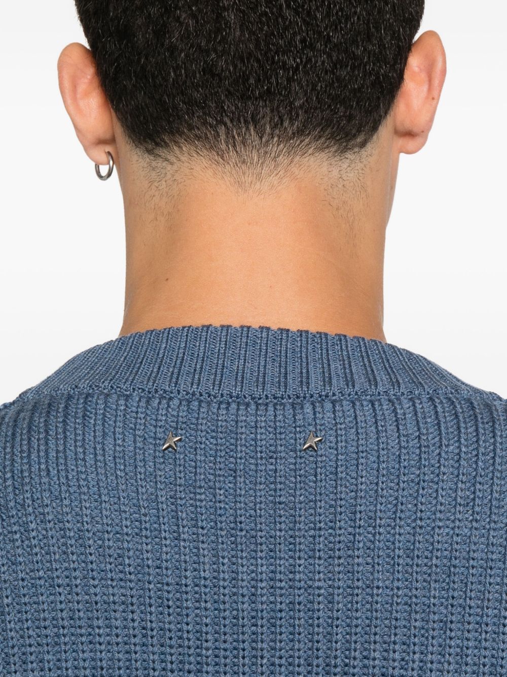 Maglione in lana con scollo a V in blu Golden goose - uomo 