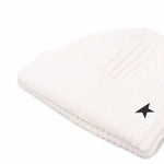 Berretto a costine con toppa a stella in bianco Golden goose - unisex 