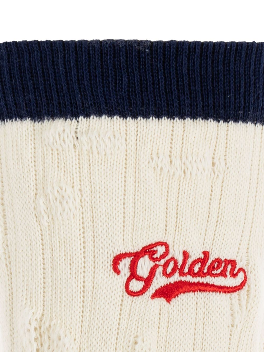 Calzini con logo ricamato in bianco Golden goose - unisex 