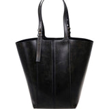 Borsa shopping 24.7 in pelle in nero Golden goose - donna 