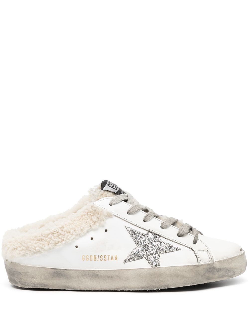 Mules-sneakers Super-Star in bianco, argento e beige - GOLDEN GOOSE donna 