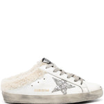 Mules-sneakers Super-Star in bianco, argento e beige - GOLDEN GOOSE donna 