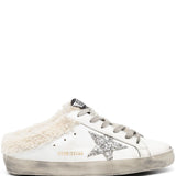 Mules-sneakers Super-Star in bianco, argento e beige - GOLDEN GOOSE donna 