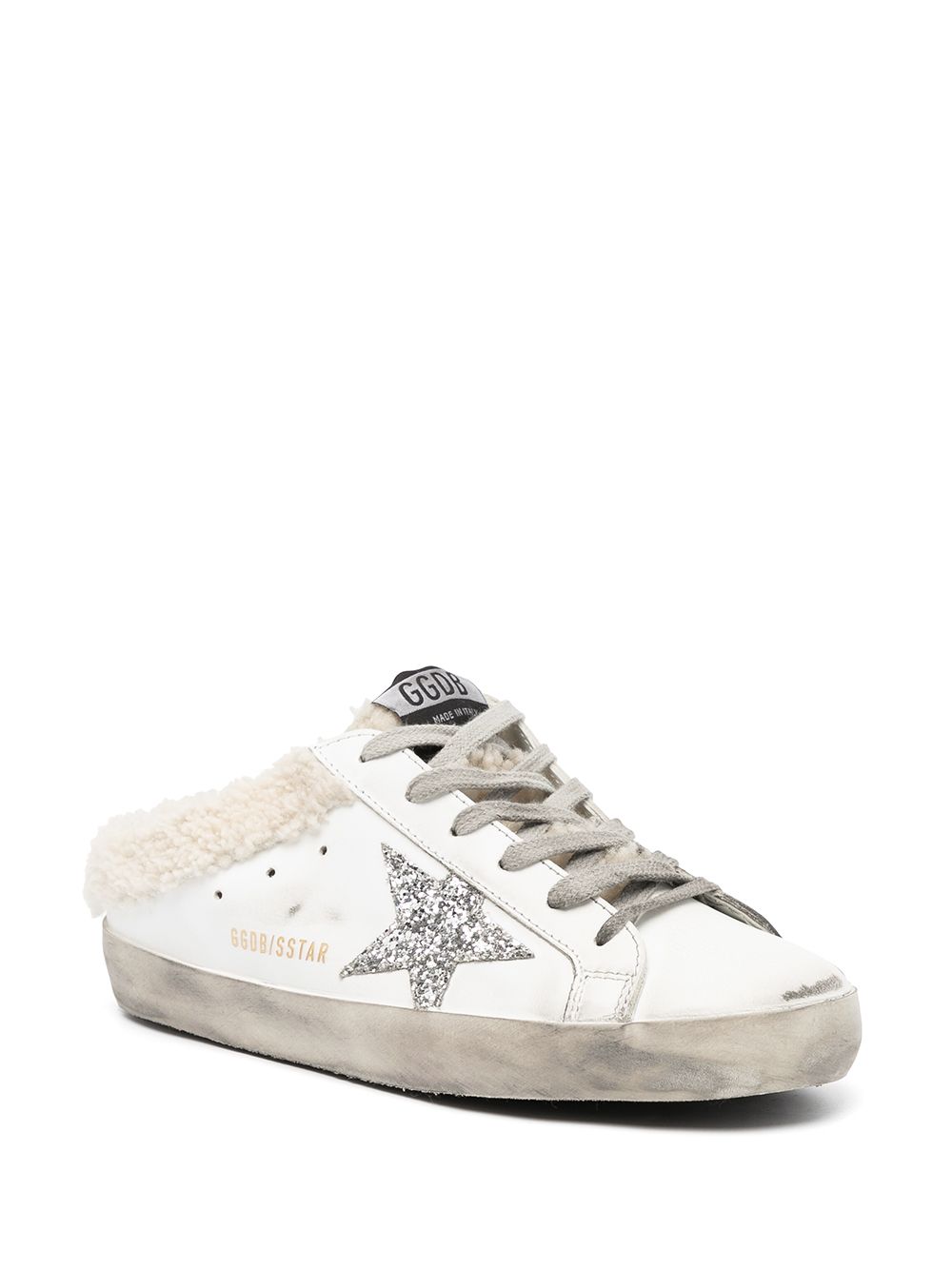 Mules-sneakers Super-Star in bianco, argento e beige - GOLDEN GOOSE donna 