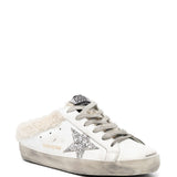 Mules-sneakers Super-Star in bianco, argento e beige - GOLDEN GOOSE donna 