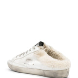 Mules-sneakers Super-Star in bianco, argento e beige - GOLDEN GOOSE donna 