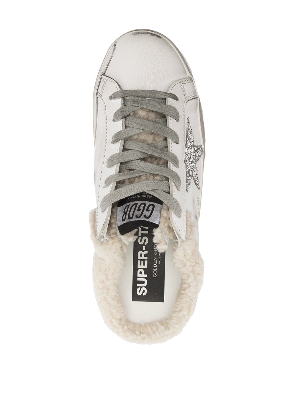 Mules-sneakers Super-Star in bianco, argento e beige - GOLDEN GOOSE donna 