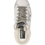 Mules-sneakers Super-Star in bianco, argento e beige - GOLDEN GOOSE donna 