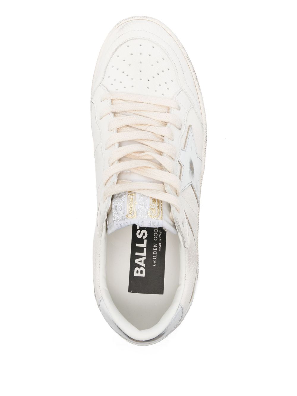 Sneakers Ball Star in bianco e argento 