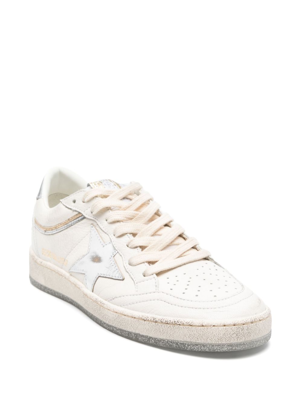 Sneakers Ball Star in bianco e argento 
