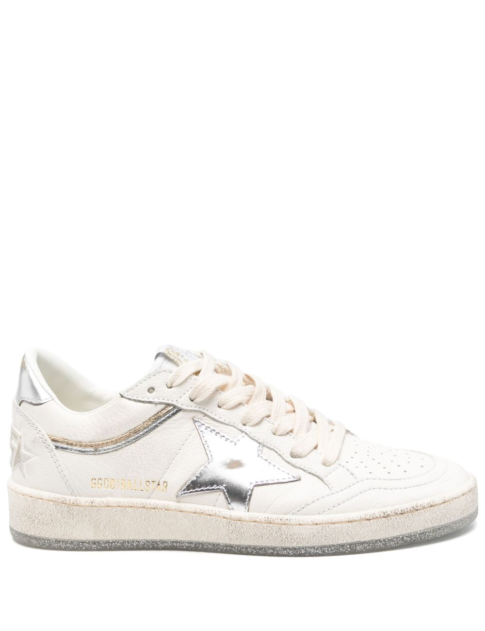 Sneakers Ball Star in bianco e argento 