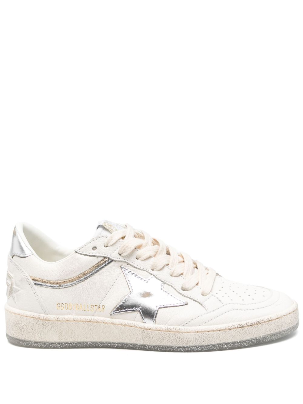 Sneakers Ball Star in bianco e argento 