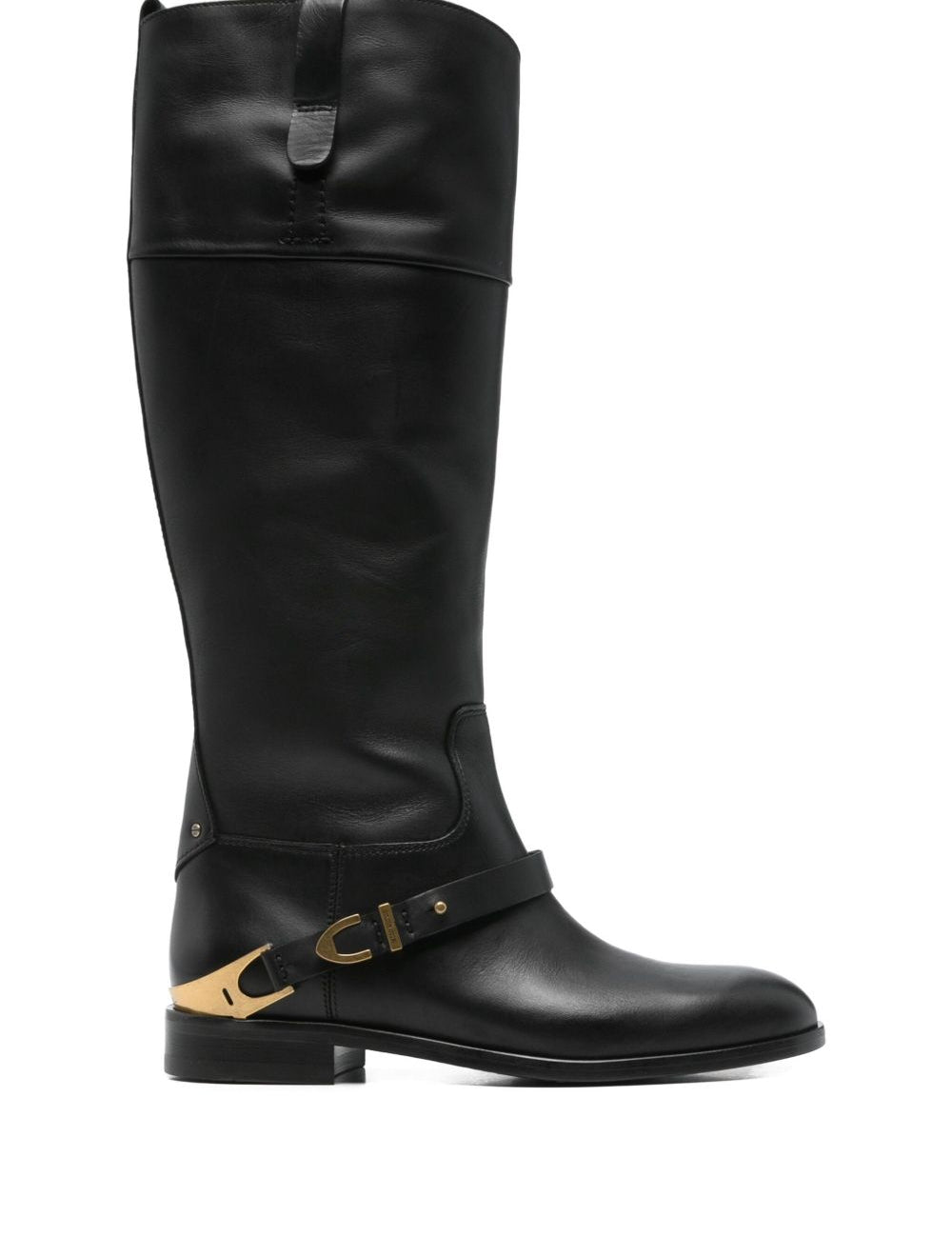 Stivali alti al ginocchio con fibbia charlie in nero Golden goose - donna 