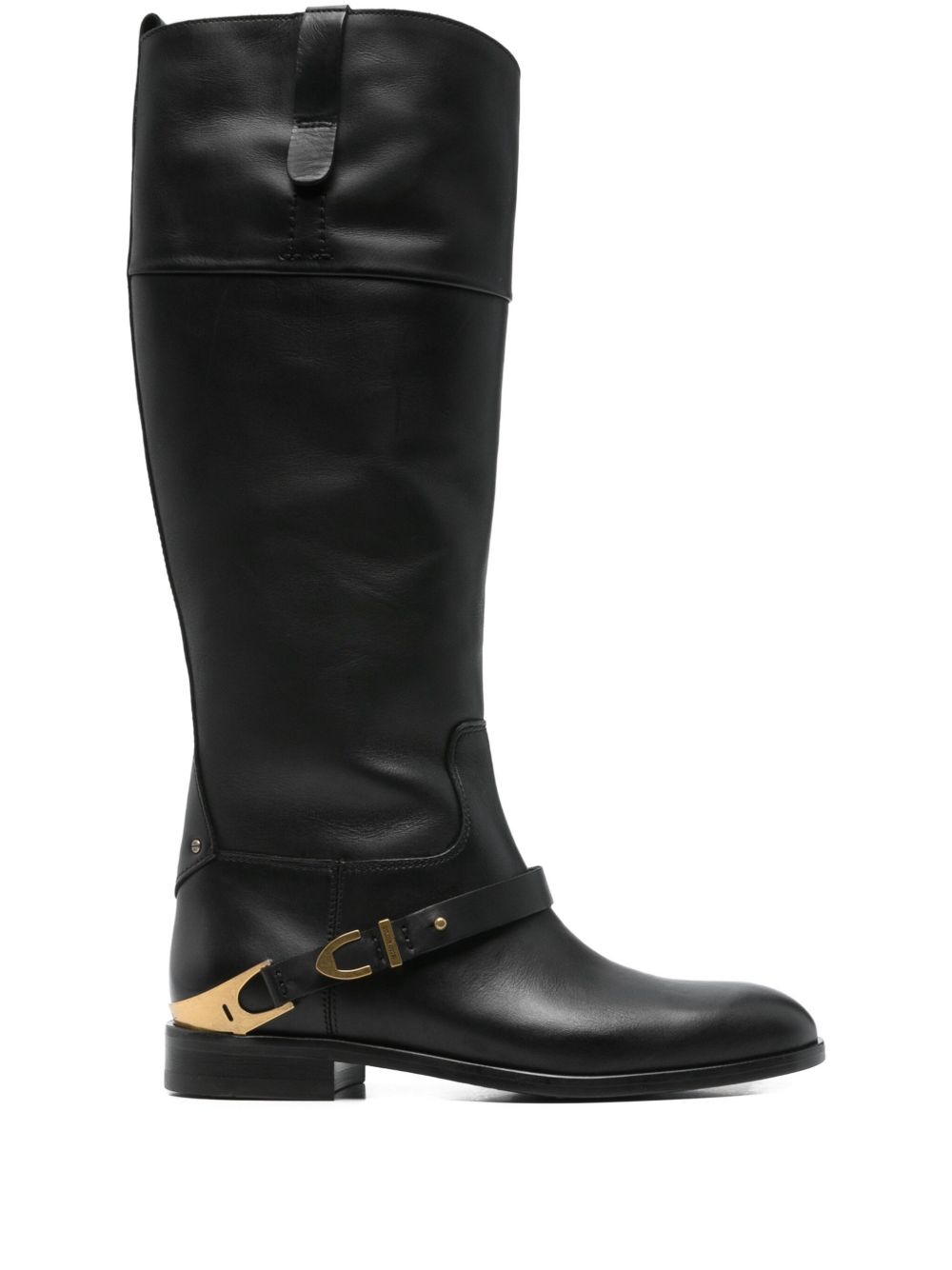 Stivali alti al ginocchio con fibbia charlie in nero Golden goose - donna 