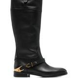 Stivali alti al ginocchio con fibbia charlie in nero Golden goose - donna 