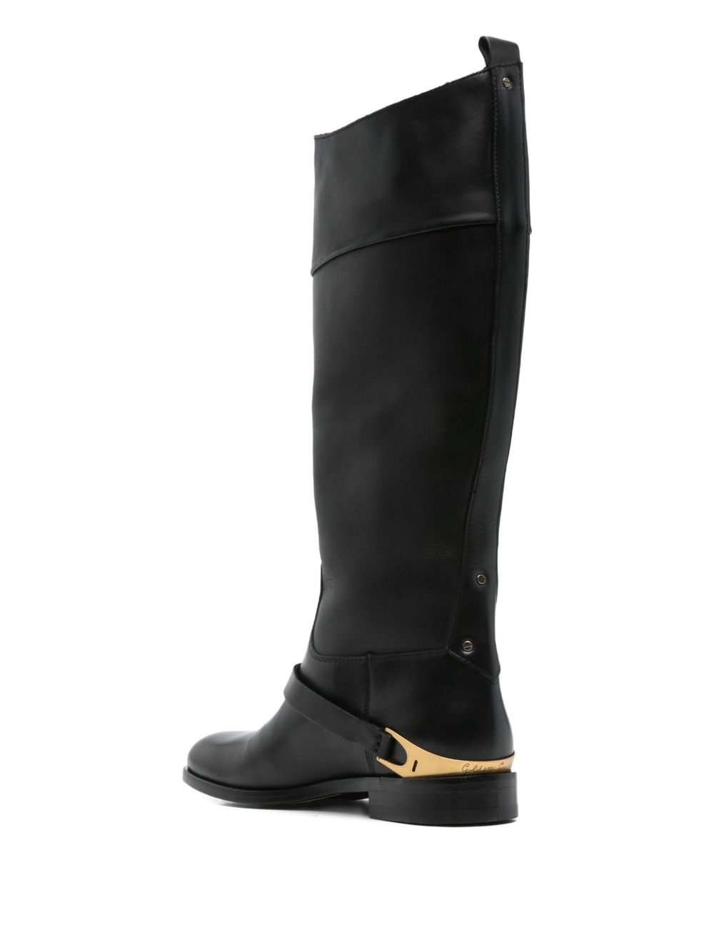 Stivali alti al ginocchio con fibbia charlie in nero Golden goose - donna 