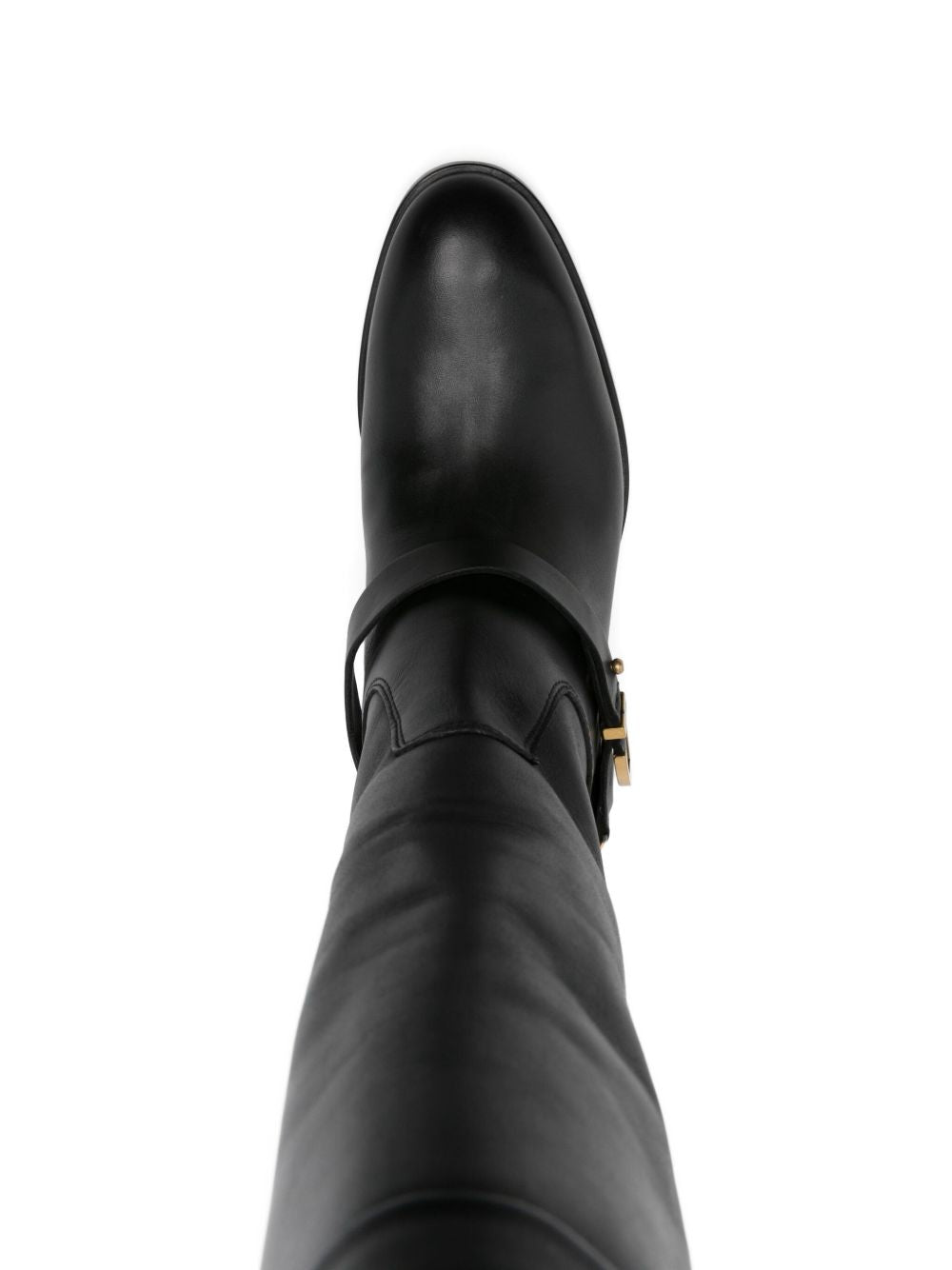 Stivali alti al ginocchio con fibbia charlie in nero Golden goose - donna 
