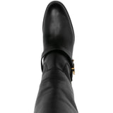 Stivali alti al ginocchio con fibbia charlie in nero Golden goose - donna 