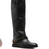 Stivali alti al ginocchio con fibbia charlie in nero Golden goose - donna 