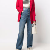 Jeans a gamba ampia in blu Golden goose - donna 