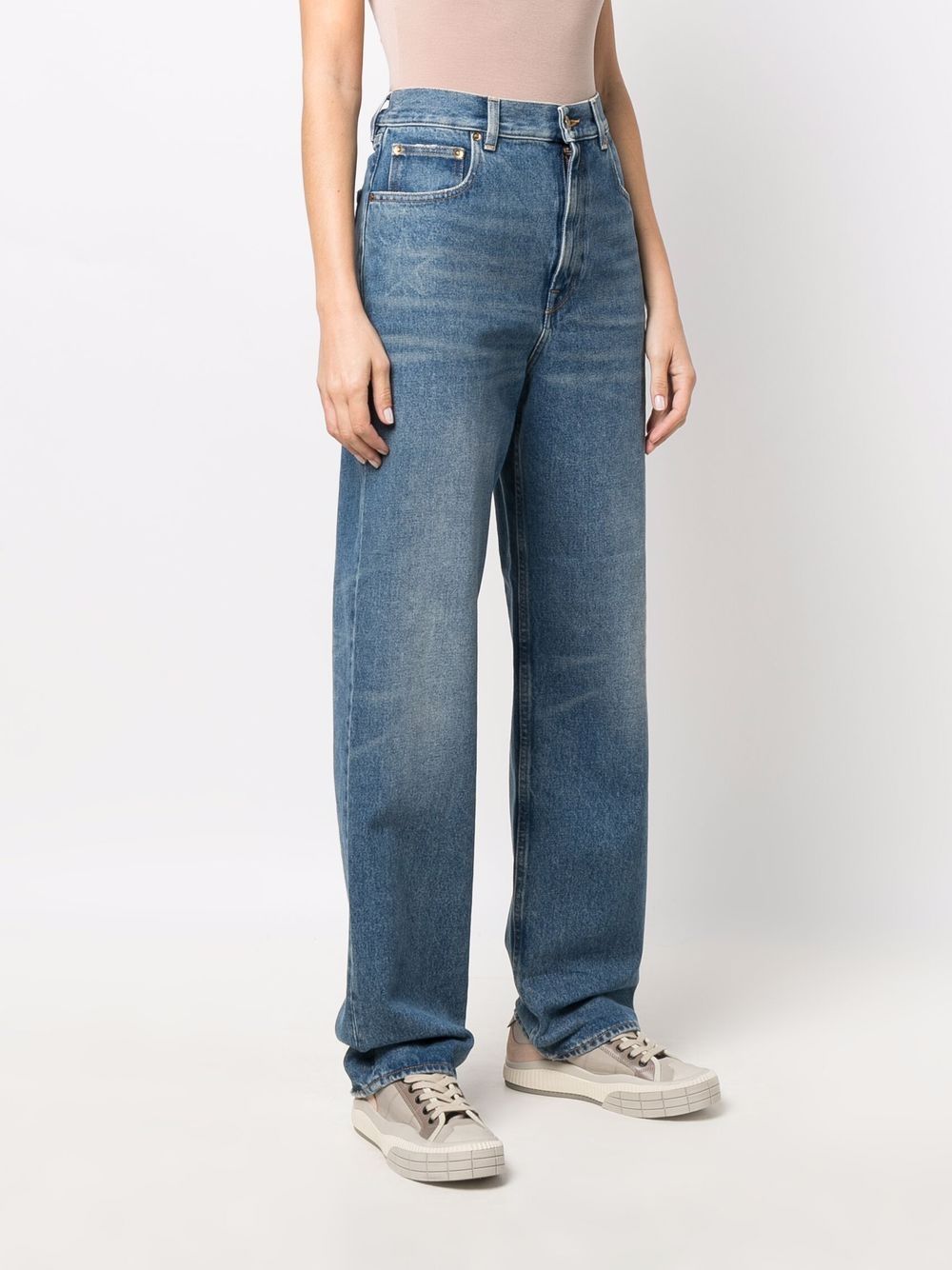 Jeans a gamba ampia in blu Golden goose - donna 