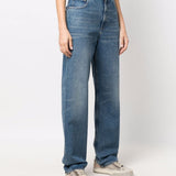 Jeans a gamba ampia in blu Golden goose - donna 