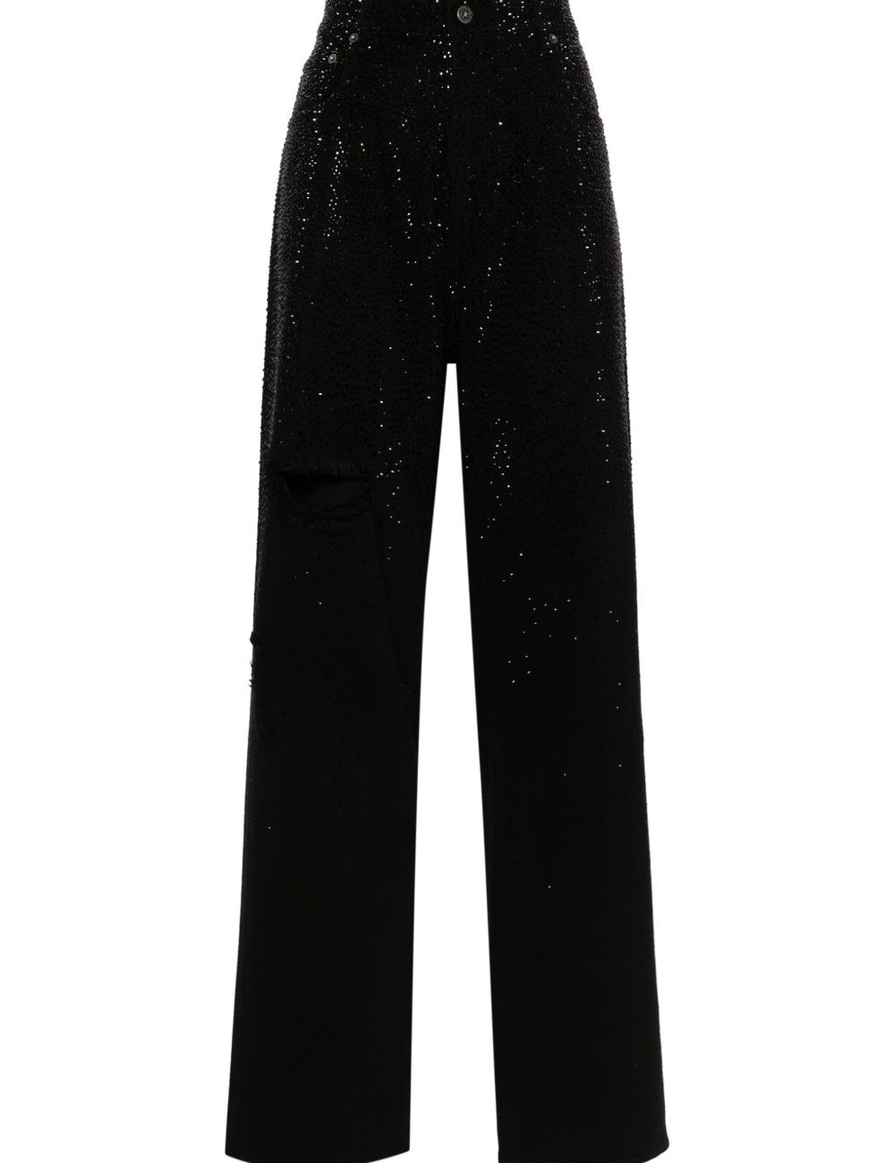 Jeans a gamba affusolata con cristalli in nero Golden goose - donna 