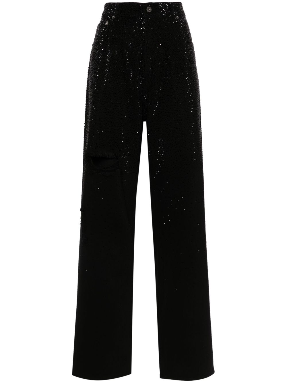 Jeans a gamba affusolata con cristalli in nero Golden goose - donna 