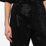 Jeans a gamba affusolata con cristalli in nero Golden goose - donna 
