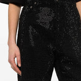 Jeans a gamba affusolata con cristalli in nero Golden goose - donna 