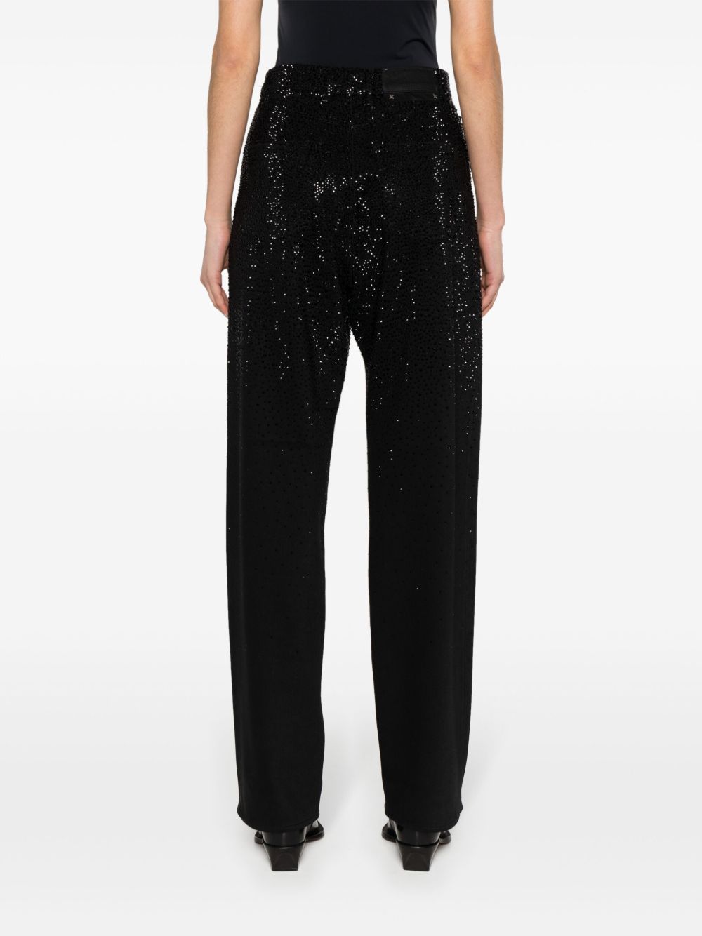 Jeans a gamba affusolata con cristalli in nero Golden goose - donna 