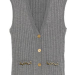 Gilet in maglia con bottoni in grigio Golden goose - donna 