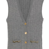 Gilet in maglia con bottoni in grigio Golden goose - donna 