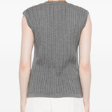 Gilet in maglia con bottoni in grigio Golden goose - donna 
