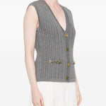 Gilet in maglia con bottoni in grigio Golden goose - donna 