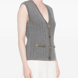 Gilet in maglia con bottoni in grigio Golden goose - donna 