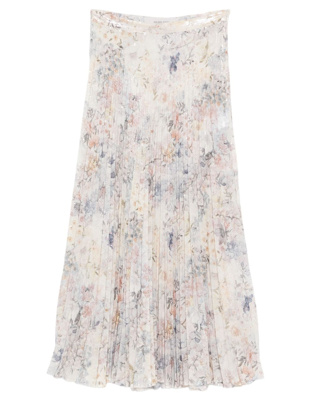Gonna plissettata con paillettes in bianco Golden goose - donna 