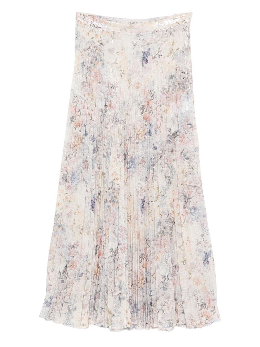 Gonna plissettata con paillettes in bianco Golden goose - donna 
