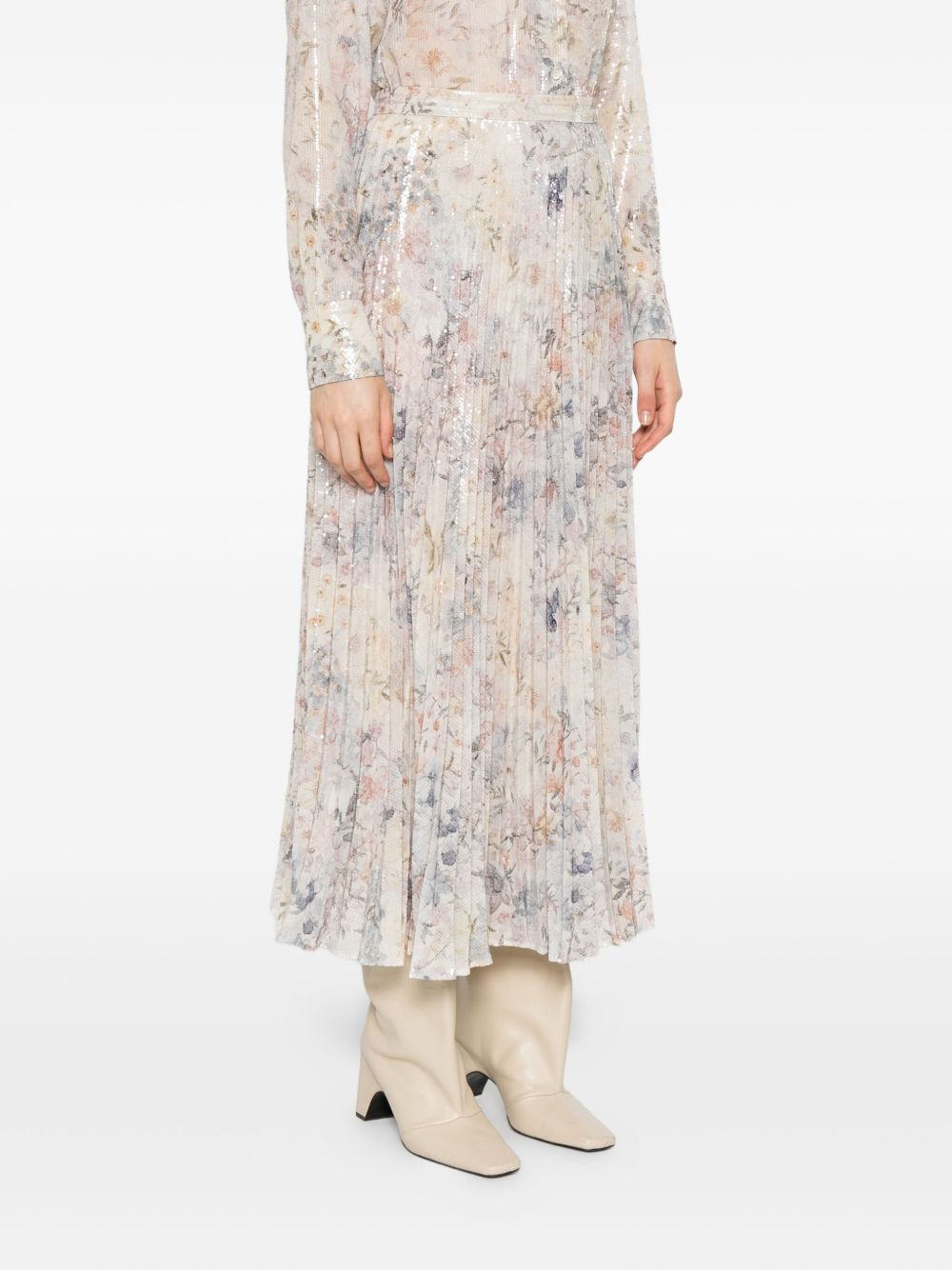 Gonna plissettata con paillettes in bianco Golden goose - donna 