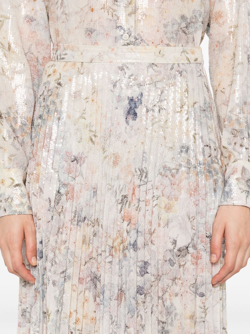 Gonna plissettata con paillettes in bianco Golden goose - donna 