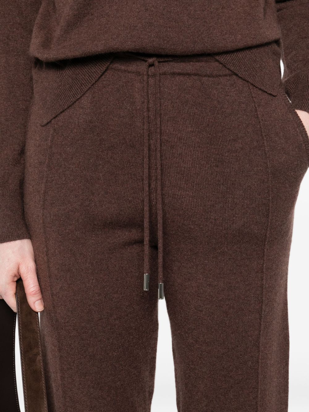 Pantaloni con coulisse in maglia in marrone Gotha - donna 