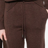 Pantaloni con coulisse in maglia in marrone Gotha - donna 
