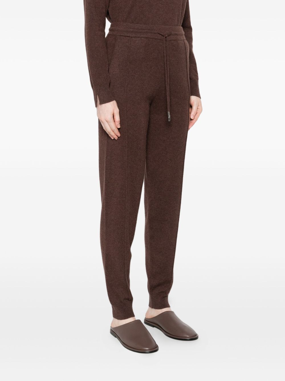 Pantaloni con coulisse in maglia in marrone Gotha - donna 