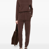 Pantaloni con coulisse in maglia in marrone Gotha - donna 