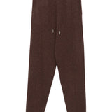 Pantaloni con coulisse in maglia in marrone Gotha - donna 