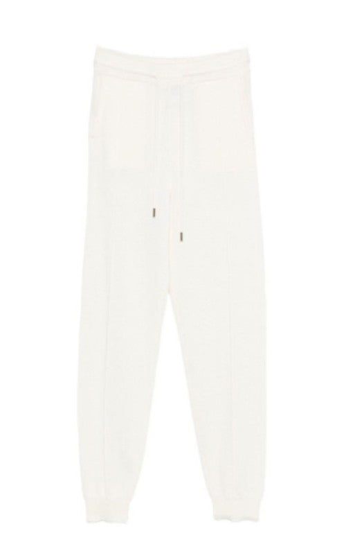 Pantaloni con couisse in cashmere in ecru Gotha - donna 
