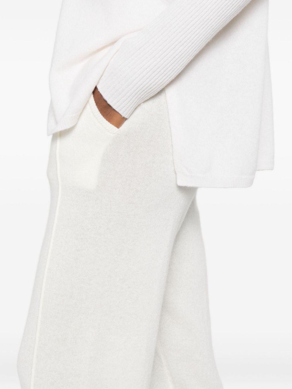 Pantaloni con couisse in cashmere in ecru Gotha - donna 
