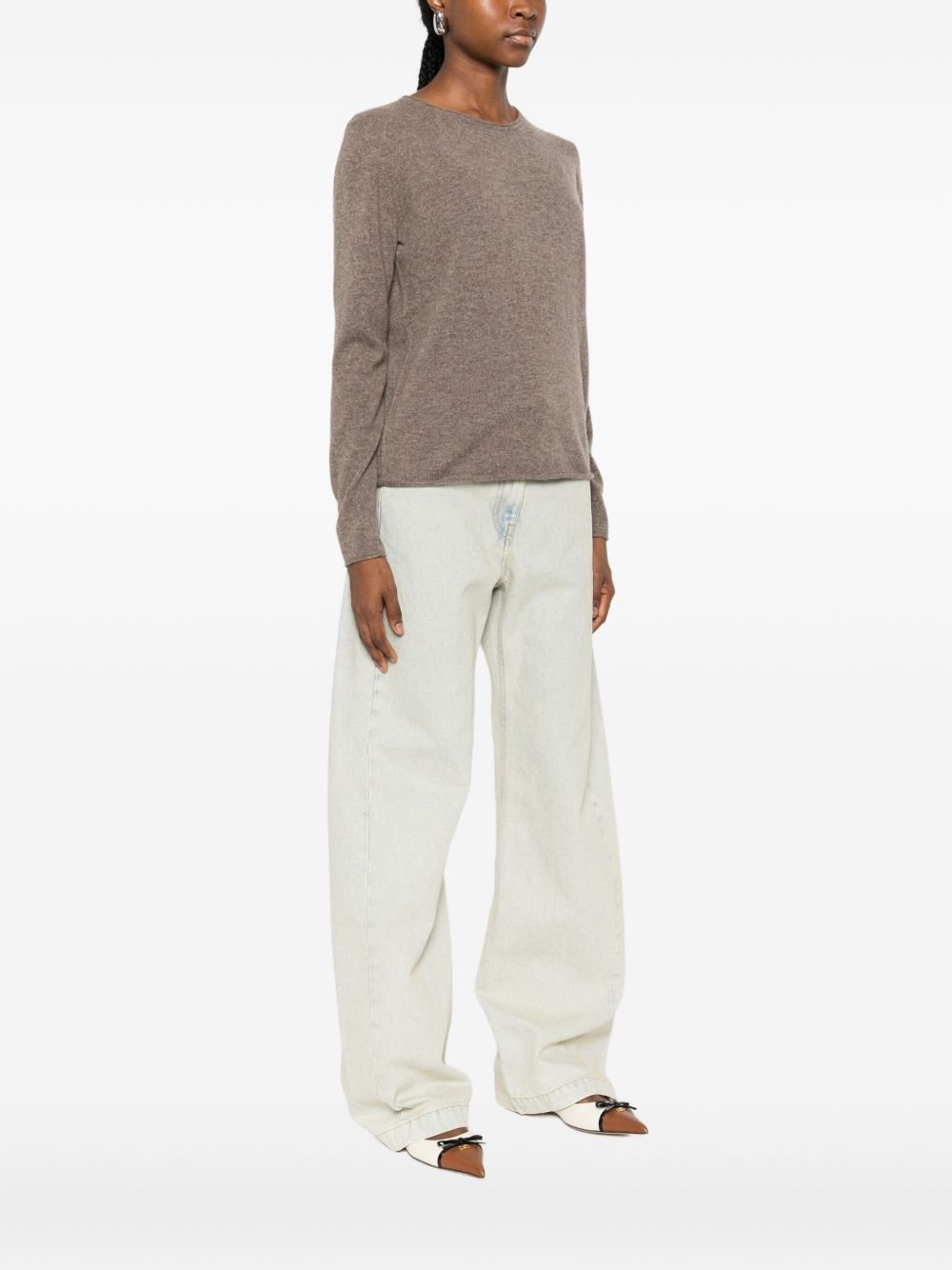 Maglione in cashmere a maniche lunghe in grigio taupe Gotha - donna 